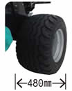 Wide tire not damaging grassland ( ⌀865x480mm)